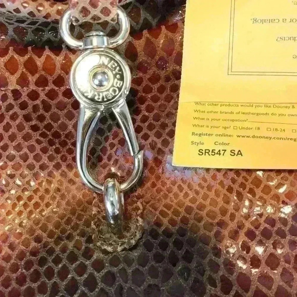 Dooney & Bourke Logo Lock Faux Snakeskin Hobo Bag - Picture 8 of 8